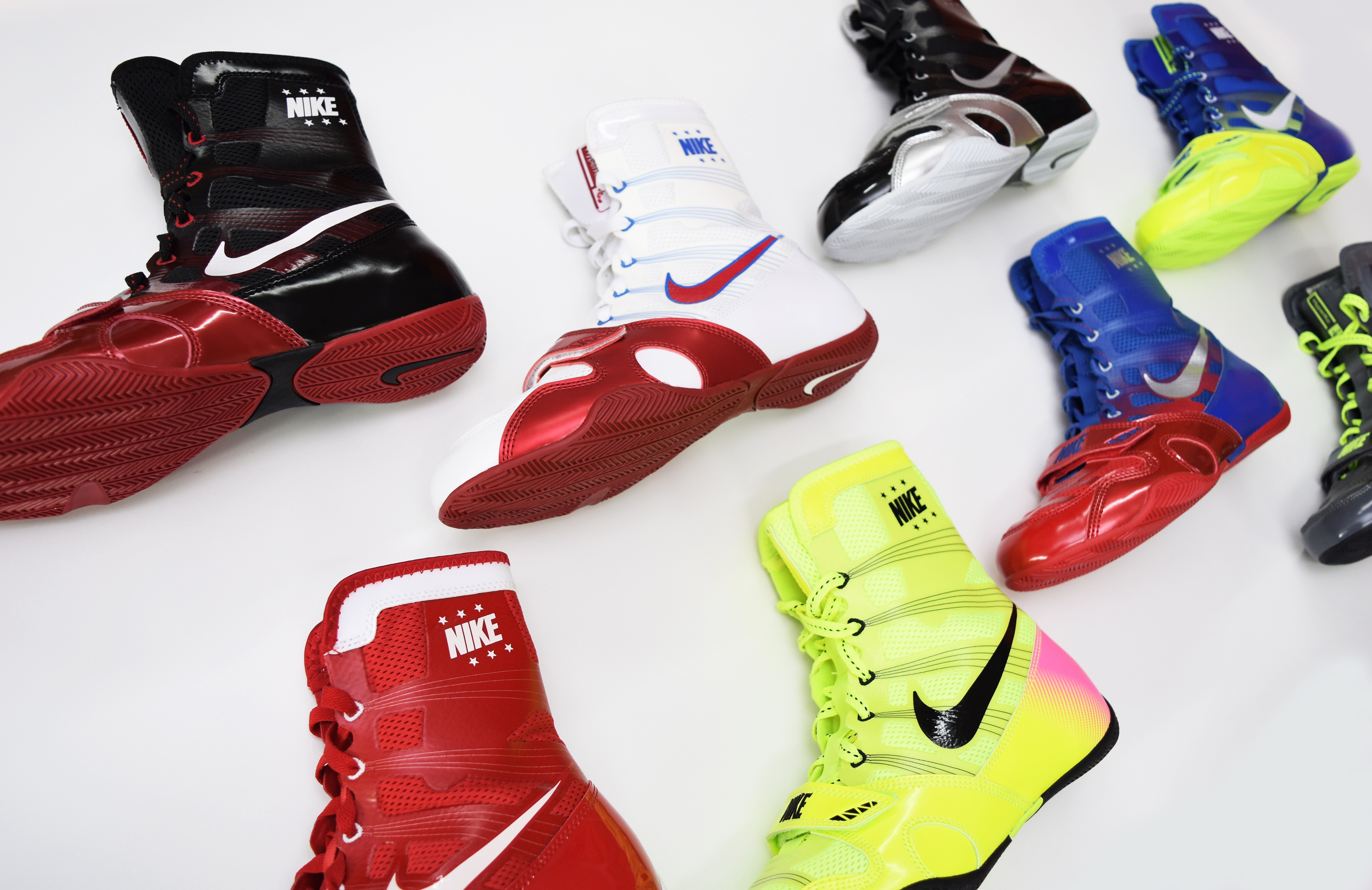 red and white nike boxing boots